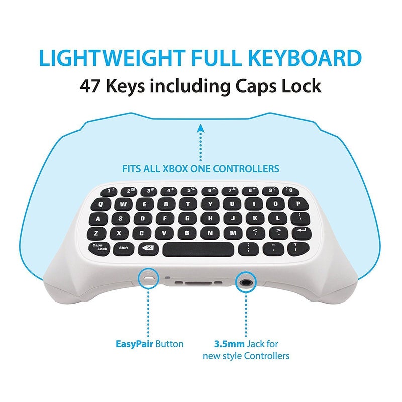 Megadream Xbox Wireless Chatpad Keyboard With 3.5mm Audio Jack for One/Series S/X, Elite/Elite 2, PC - 2.4G USB Receiver & Charge Cable Included - Image 2